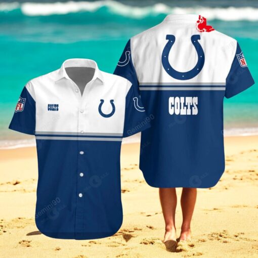 Indianapolis Colts NFL 2Line Logo Patterns Hawaiian Shirt