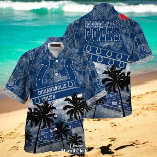 Indianapolis Colts NFL Palm Tree Pattern For Sports Fans Unisex Hawaiian Shirt