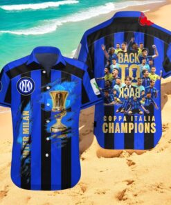 Inter Milan Apparels Coppa Italia Champions Blue Hawaiian Shirt