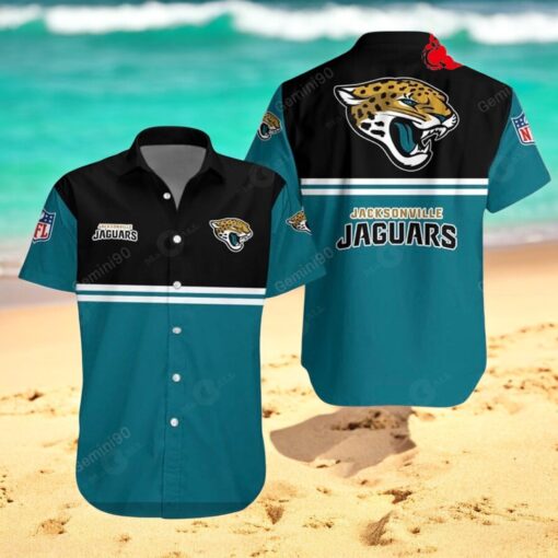 Jacksonville Jaguars NFL 2Line Logo Patterns Hawaiian Shirt