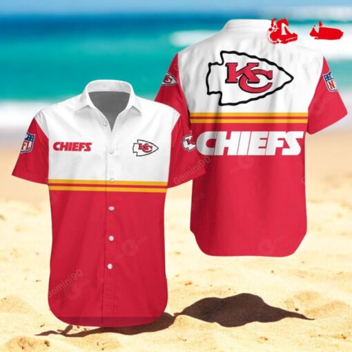 Kansas City Chiefs NFL 2Line Logo Patterns Hawaiian Shirt