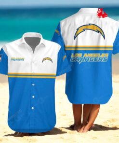 Los Angeles Chargers NFL 2Line Logo Patterns Hawaiian Shirt