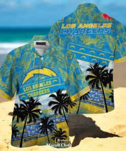 Los Angeles Chargers NFL Palm Tree Pattern For Sports Fans Unisex Hawaiian Shirt