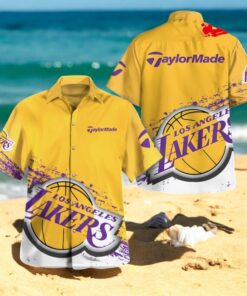 Los Angeles Lakers x TaylorMade Yellow Hawaiian Shirt
