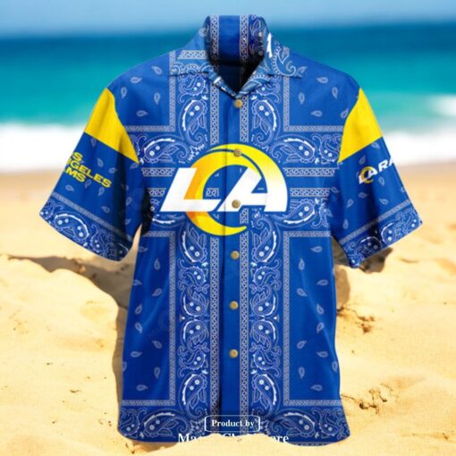 Los Angeles Rams Bandana Pattern – LA Rams Luxury Blue Hawaiian Shirt