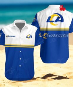 Los Angeles Rams NFL 2Line Logo Patterns Hawaiian Shirt