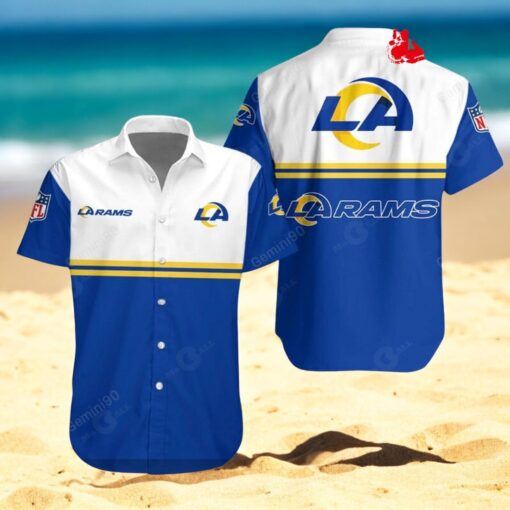 Los Angeles Rams NFL 2Line Logo Patterns Hawaiian Shirt