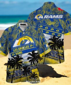 Los Angeles Rams NFL Palm Tree Pattern For Sports Fans Unisex Hawaiian Shirt
