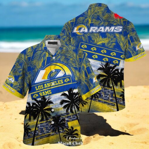 Los Angeles Rams NFL Palm Tree Pattern For Sports Fans Unisex Hawaiian Shirt