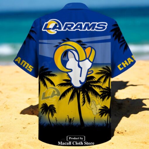 Los Angeles Rams Super Bowl Champion Tropical Coconut Tree Hawaiian Shirt