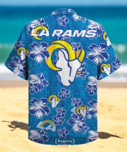 Los Angeles Rams Super Bowl Champions LA Rams Blue Floral Hawaiian Shirt