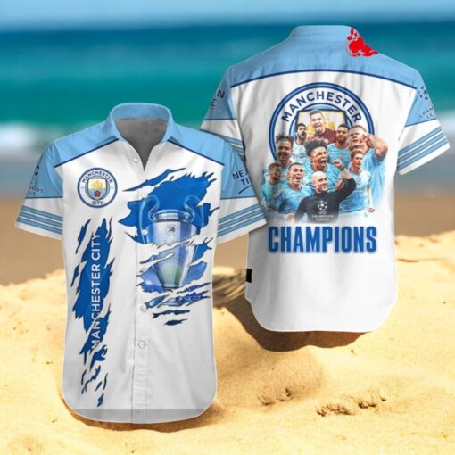 Manchester City Champions League Premium Sports Apparels Hawaiian Shirt