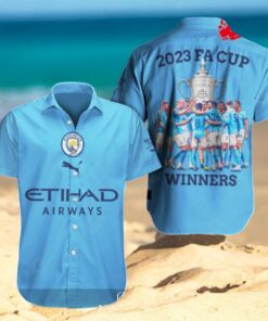 Manchester City Emirates FA Cup Champions Blue Sports Apparels Hawaiian Shirt