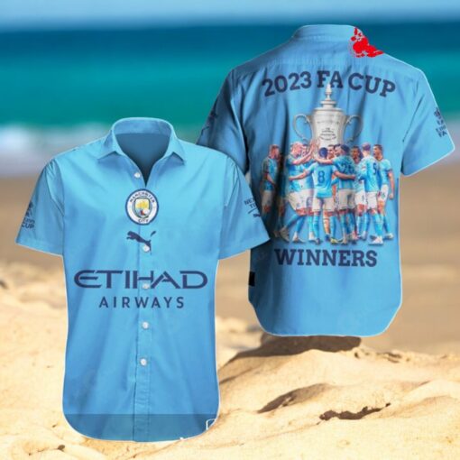 Manchester City Emirates FA Cup Champions Blue Sports Apparels Hawaiian Shirt