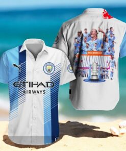 Manchester City Emirates FA Cup Champions White Sports Apparels Hawaiian Shirt