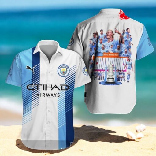 Manchester City Emirates FA Cup Champions White Sports Apparels Hawaiian Shirt