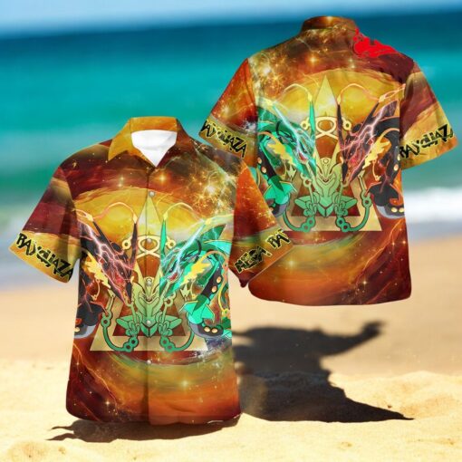 Mega And Shiny Rayquaza Premium Design Hawaiian Shirt