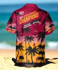 Miami Heat NBA Eastern Conference Champs Coconut Tree Design Hawaiian Shirt