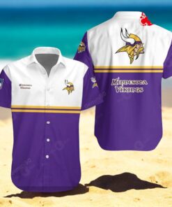 Minnesota Vikings NFL 2Line Logo Patterns Hawaiian Shirt