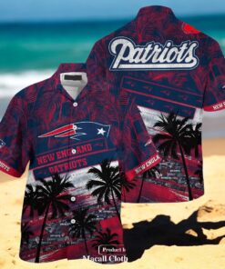 New England Patriots NFL Palm Tree Pattern For Sports Fans Unisex Hawaiian Shirt New England Patriots NFL Palm Tree Pattern For Sports Fans Unisex Hawaiian Shirt