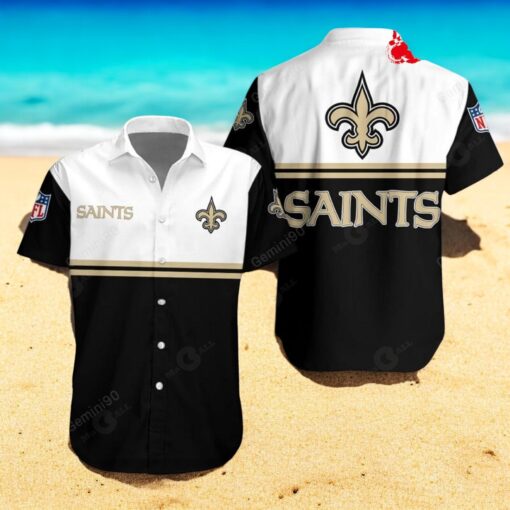 New Orleans Saints NFL 2Line Logo Patterns Hawaiian Shirt
