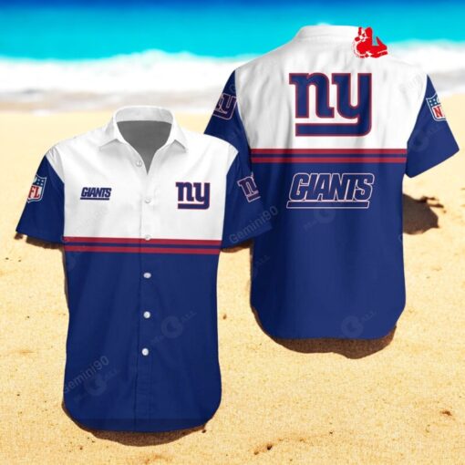 New York Giants NFL 2Line Logo Patterns Hawaiian Shirt