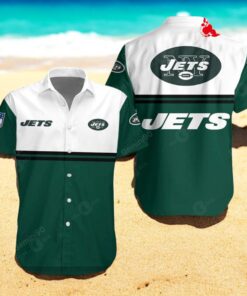 New York Jets NFL 2Line Logo Patterns Hawaiian Shirt