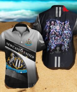 Newcastle United Apparels Champions League Black Hawaiian Shirt