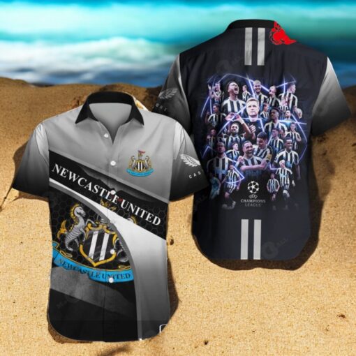 Newcastle United Apparels Champions League Black Hawaiian Shirt