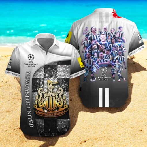 Newcastle United Champions League Luxury Logo Patterns Hawaiian Shirt