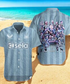Newcastle United Champions League Premium Sports Blue Line Hawaiian Shirt Newcastle United Champions League Premium Sports Blue Line Hawaiian Shirt