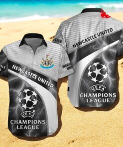 Newcastle United Champions League Thunder Ball Patterns Hawaiian Shirt