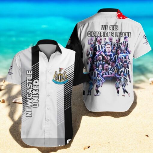 Newcastle United We Are Champions League White Hawaiian Shirt