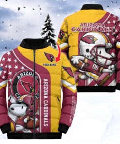 NFL Arizona Cardinals Puffer Jacket Snoopy Customized Jacket, Cardinals Merch NFL Arizona Cardinals Puffer Jacket Snoopy Customized Jacket, Cardinals Merch