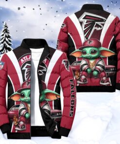 NFL Atlanta Falcons Puffer Jacket Baby Yoda, Falcons Gifts NFL Atlanta Falcons Puffer Jacket Baby Yoda, Falcons Gifts
