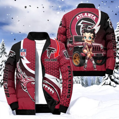 NFL Atlanta Falcons Puffer Jacket Betty Boop, Falcons Merch