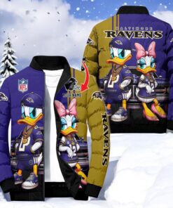 NFL Baltimore Ravens Puffer Jacket Donald Duck, Ravens Team Gifts