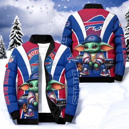 NFL Buffalo Bills Puffer Jacket Baby Yoda, Buffalo Bills Apparel