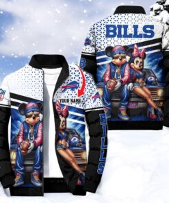 NFL Buffalo Bills Puffer Jacket Mickey Minnie Jacket, Buffalo Bills Gifts for Fans