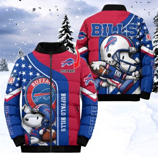 NFL Buffalo Bills Puffer Jacket Snoopy Customized Jacket, Buffalo Bills Fan Shirt