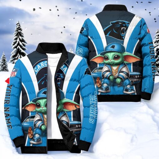NFL Carolina Panthers Puffer Jacket Baby Yoda, Panthers Merch