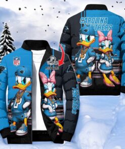 NFL Carolina Panthers Puffer Jacket Donald Duck, Panthers Shirt NFL Carolina Panthers Puffer Jacket Donald Duck, Panthers Shirt