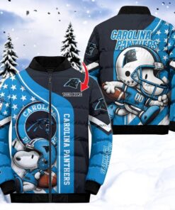 NFL Carolina Panthers Puffer Jacket Snoopy Customized Jacket, Carolina Panthers Gifts