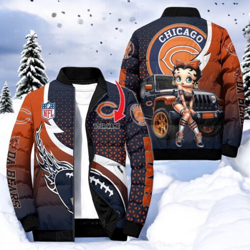 NFL Chicago Bears Puffer Jacket Betty Boop, Chicago Bears Gifts