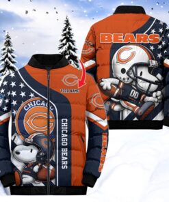 NFL Chicago Bears Puffer Jacket Snoopy Customized Jacket, Chicago Bears Merchandise