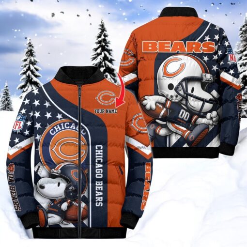 NFL Chicago Bears Puffer Jacket Snoopy Customized Jacket, Chicago Bears Merchandise