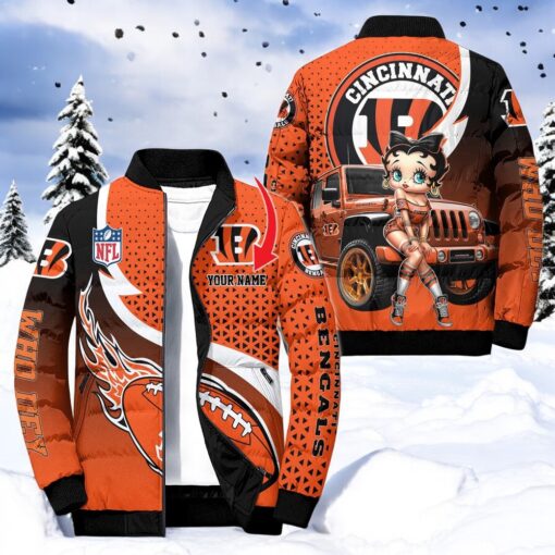 NFL Cincinnati Bengals Puffer Jacket Betty Boop, Cincinnati Bengals Apparel