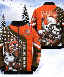 NFL Cleveland Browns Puffer Jacket Snoopy Customized Jacket, Browns Gear