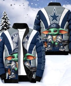 NFL Dallas Cowboys Puffer Jacket Baby Yoda, Cowboys Football Shirt