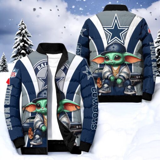 NFL Dallas Cowboys Puffer Jacket Baby Yoda, Cowboys Football Shirt